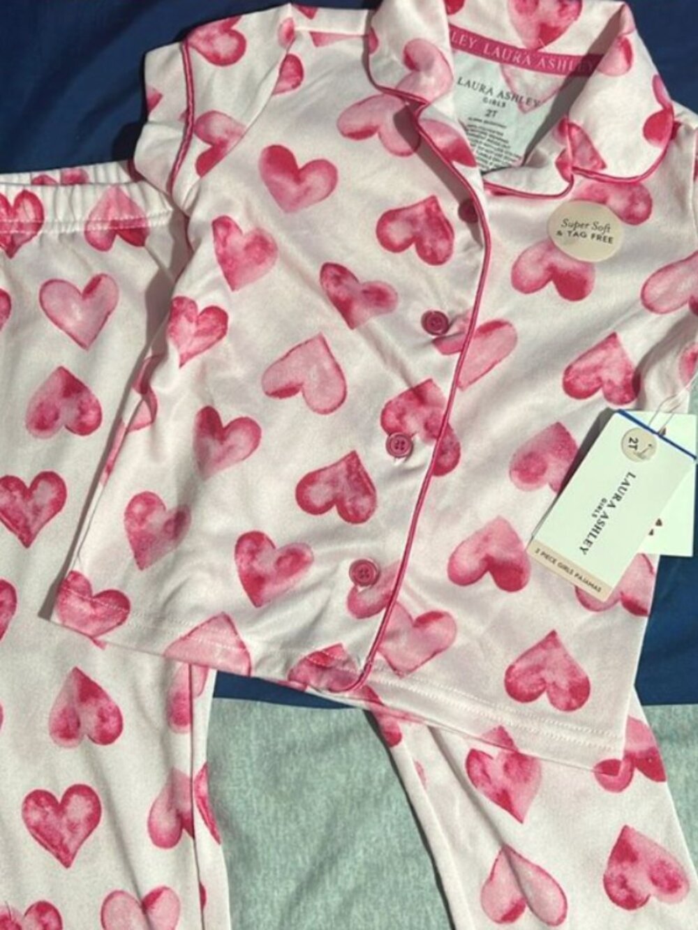 Girls Laura Ashley Heart Pajamas
